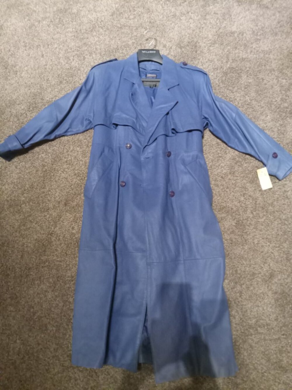 Leather trench coat